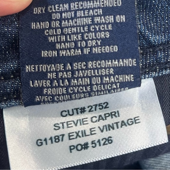 Fidelity Stevie Mid Rise Denim Jean Capri Dark Wash Size 26 - Picture 9 of 9